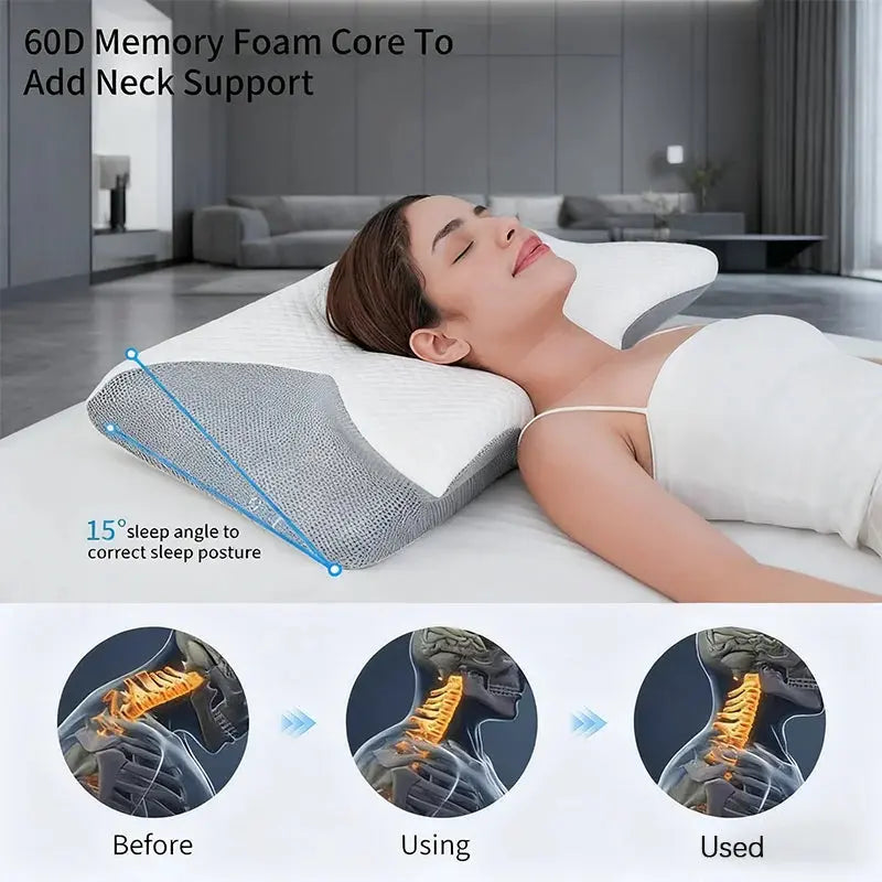 2025 Adult Side Sleeping Memory Foam Pillow Single Side Slow Rebound Cervical Vertebra Pillow Core Sleep Aid Space Cotton Pillow ZITA LA BELLE ÉLITE