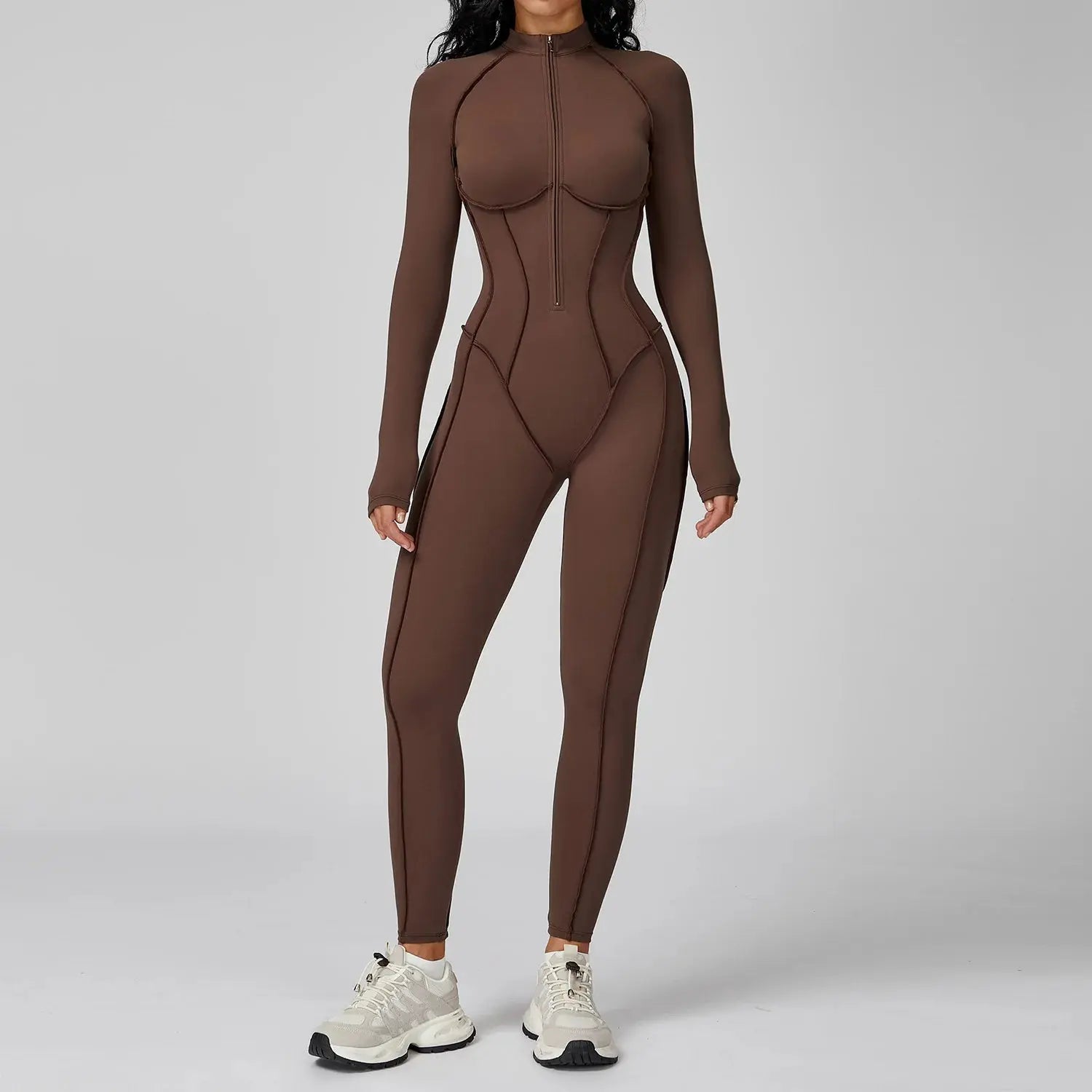 Yoga Set Women's Tracksuit Zipper Long Sleeve Jumpsuits One-Piece Suit Gym Push Up Workout Clothes Fitness Bodysuit Sportswear ZITA LA BELLE ÉLITE