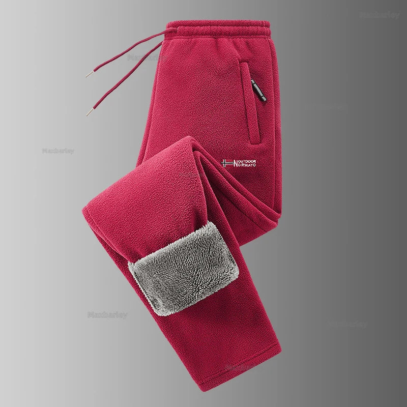 Maxbarley Winter Sportswear Set Mens Retro Training Thick Fleece Jacket + Pants Two Piece Set Casual Ski Running Tracksuit Suit ZITA LA BELLE ÉLITE