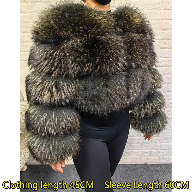 MAOMAOKONG Super Hot Winter Women Luxury Thick Real Raccoon Fur Coat Natural Fox Fur Jacket Plus Size Furry Jackets Female Vest ZITA LA BELLE ÉLITE