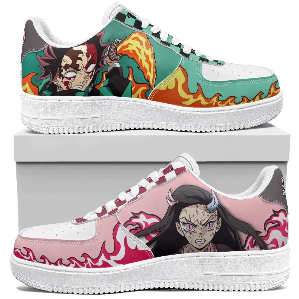 Demon Slayer Sneakers: Tanjiro & Nezuko Low Top Shoes