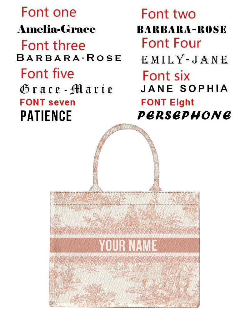 Personalized custom women's tote bag, canvas printed handbag, large capacity beach bag