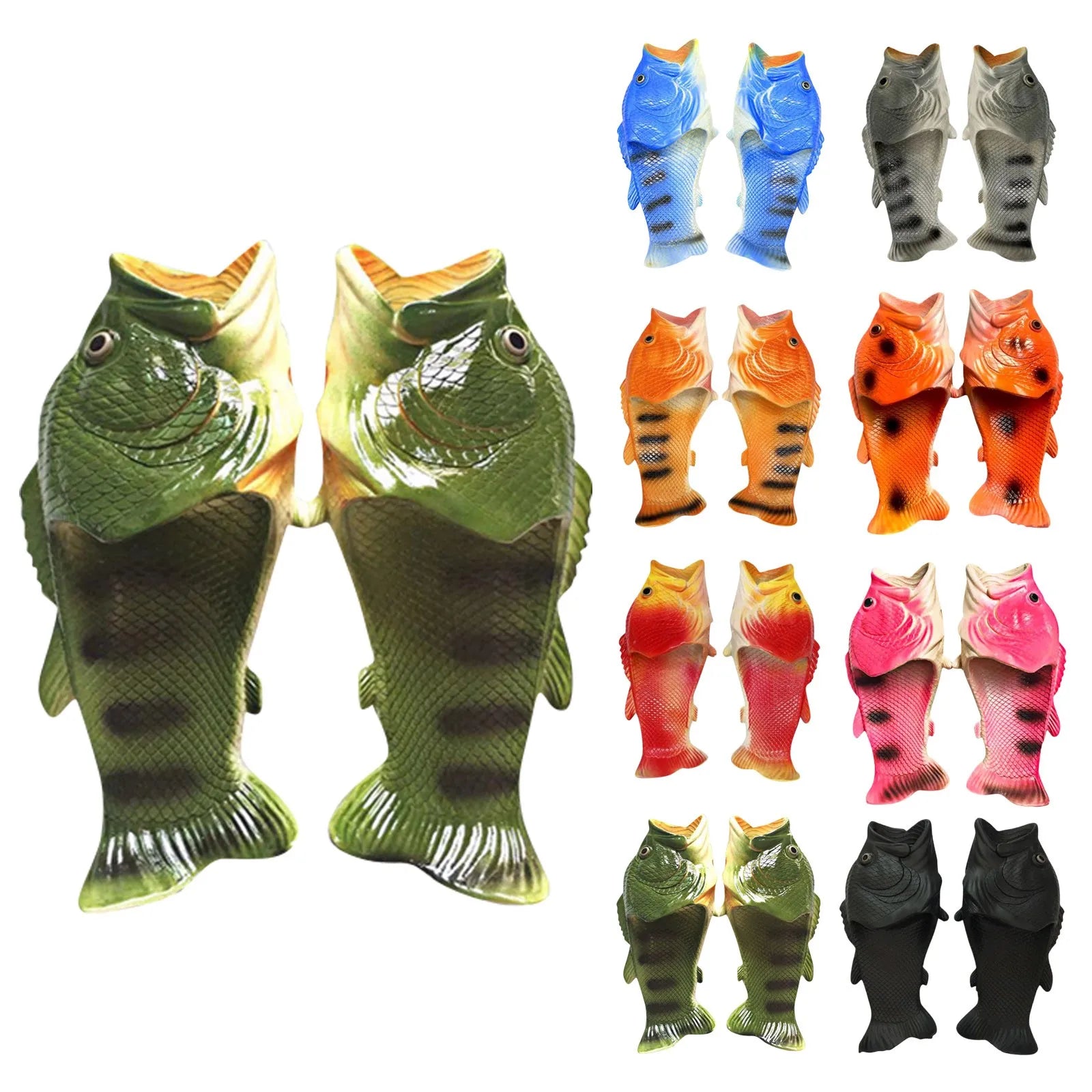Funny fish slippers for women from LadyShow.Store, large size beach sandals perfect for summer and family matching shoes.
