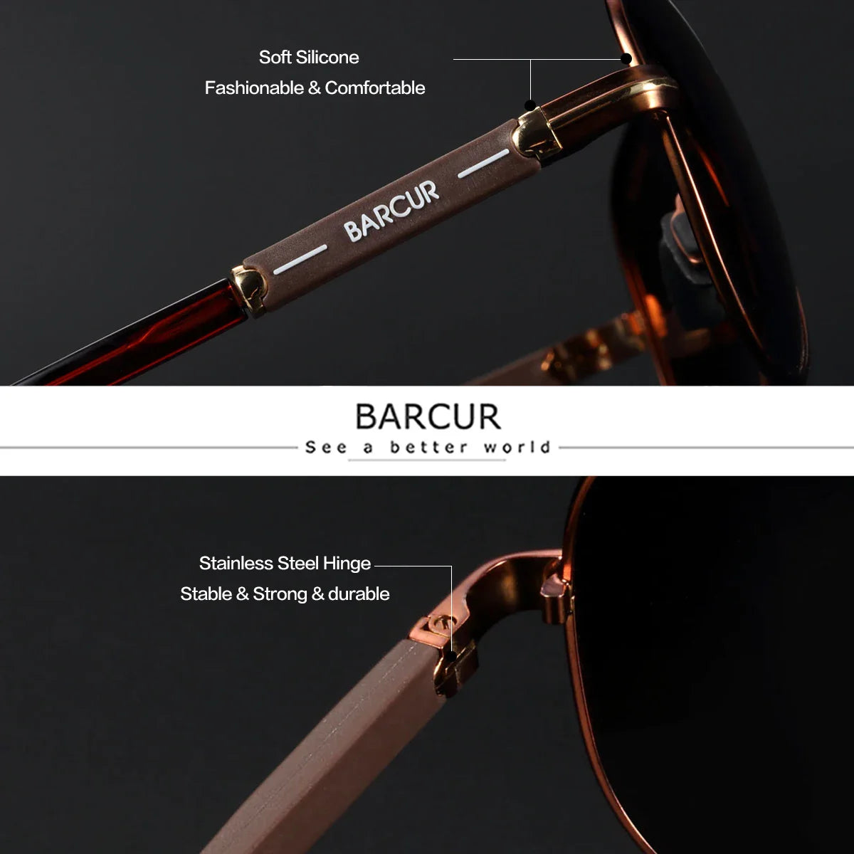 Stevvex BARCUR oversized polarized sunglasses for women with elliptical metal frames and UV400 protection, stylish for summer outdoor wear.