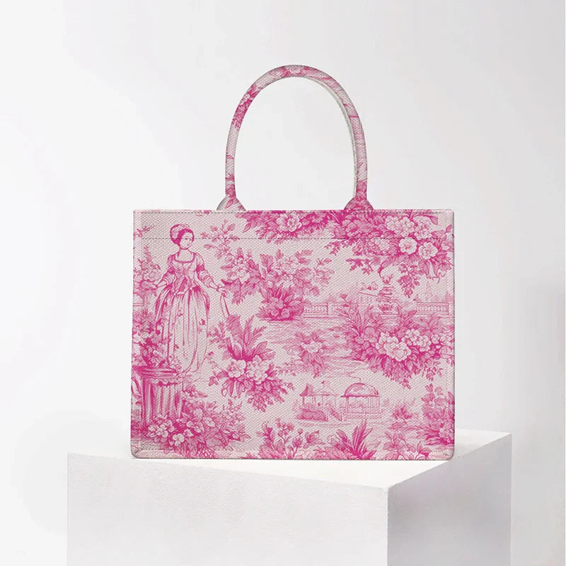 Personalized custom women's tote bag, canvas printed handbag, large capacity beach bag