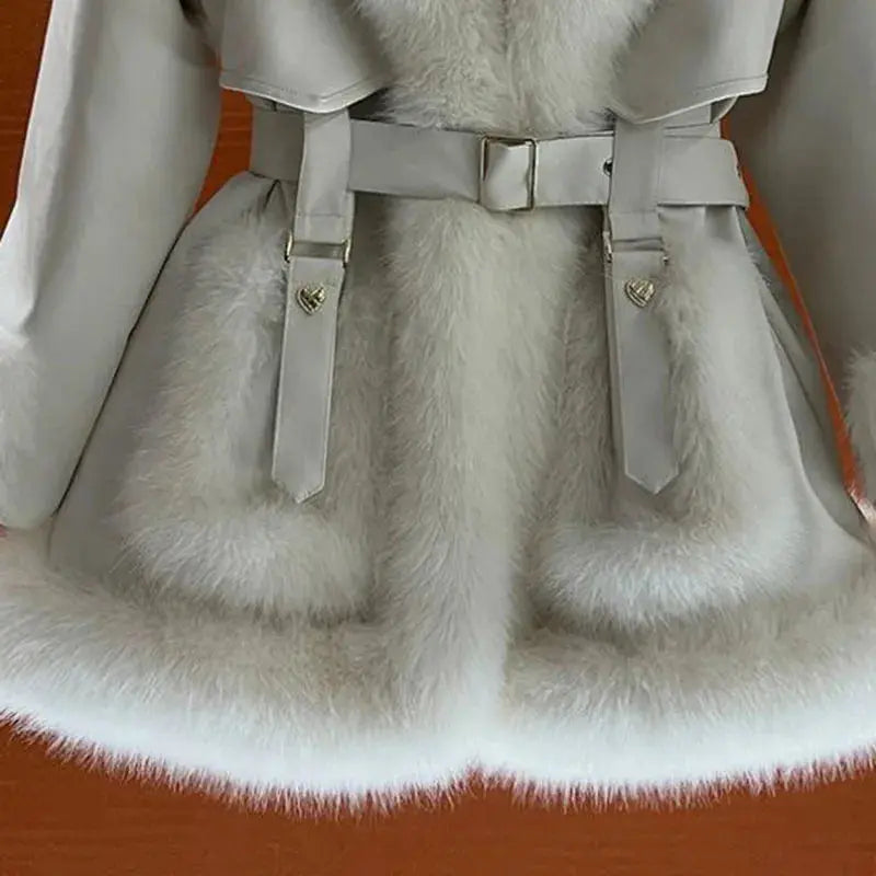 Ladies 2025 Winter Fake Fox Fur Coat Medium Long Sleeve Fluffy Teddy Jacket Women's New Warm Thicken Lined Luxury Casual Outwear ZITA LA BELLE ÉLITE