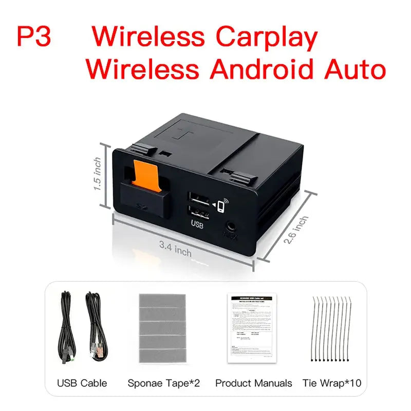 NEW P3 For Wireless Apple CarPlay Android Auto Adapter USB Hub OEM for Retrofit Mazda 2 3 6 CX3 CX5 CX8 CX9 MX5 TK78669U0C Kit ZITA LA BELLE ÉLITE