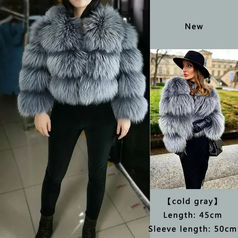 MAOMAOKONG Super Hot Winter Women Luxury Thick Real Raccoon Fur Coat Natural Fox Fur Jacket Plus Size Furry Jackets Female Vest ZITA LA BELLE ÉLITE