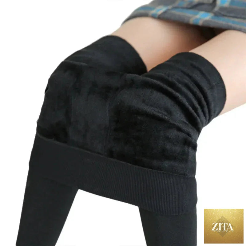 Women Winter Leggings – High Waist Warm Velvet Stretch Pants