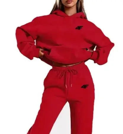 Simple Letter Print Womens Hoodie Tracksuit Set Casual Loungewear Sporty Outfit ZITA LA BELLE ÉLITE