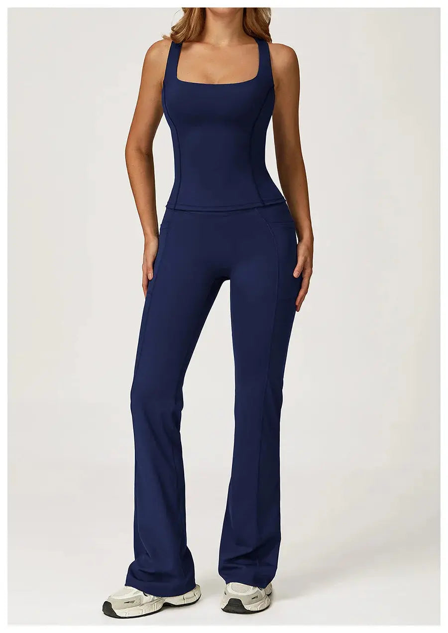 Yoga Set 2 Pieces Workout Outfits Fitness Sportswear Gym Tracksuit High Waist Leggings Sports Vest Athletic Wear Women Clothes ZITA LA BELLE ÉLITE