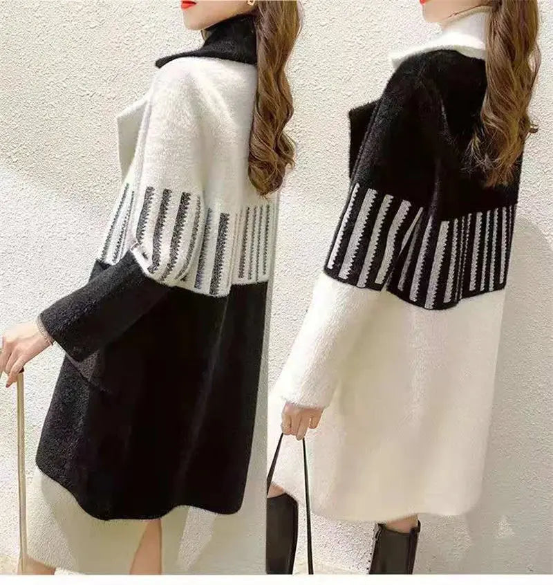 Women Imitation Mink Velvet Overcoat NEW Autumn Winter Female Coat Jacket Women's Korean Simple Long Mink Windbreaker ZITA LA BELLE ÉLITE