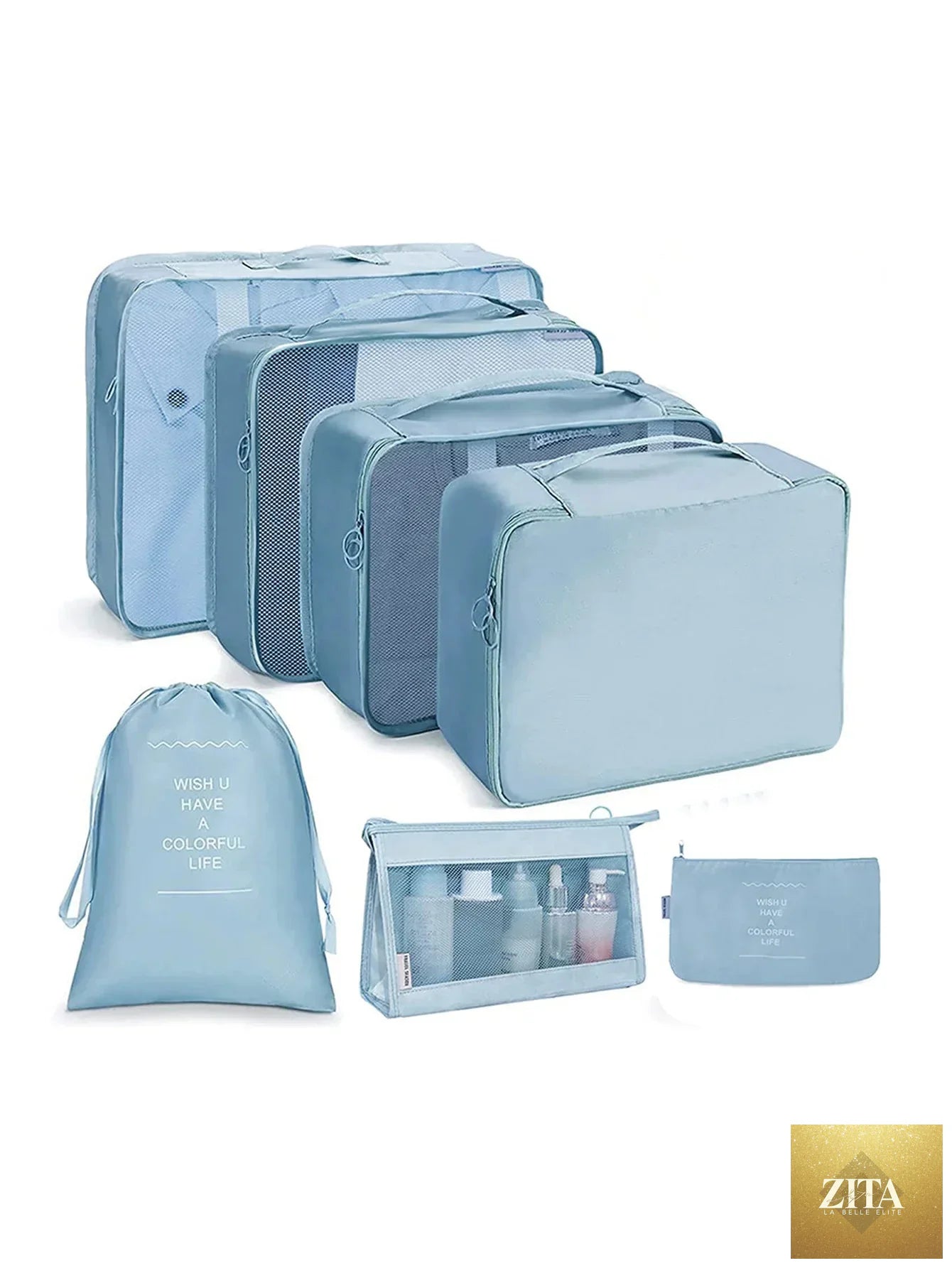 7/8/9/10-Pcs Travel Organizer Packing Cubes Set – Portable Luggage Storage Bags for Clothes, Shoes & Accessories