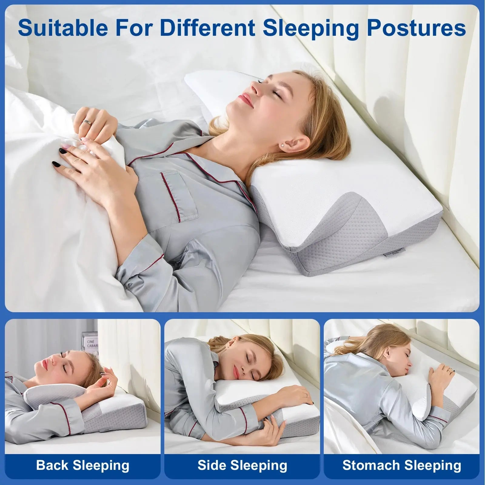 2025 Adult Side Sleeping Memory Foam Pillow Single Side Slow Rebound Cervical Vertebra Pillow Core Sleep Aid Space Cotton Pillow ZITA LA BELLE ÉLITE