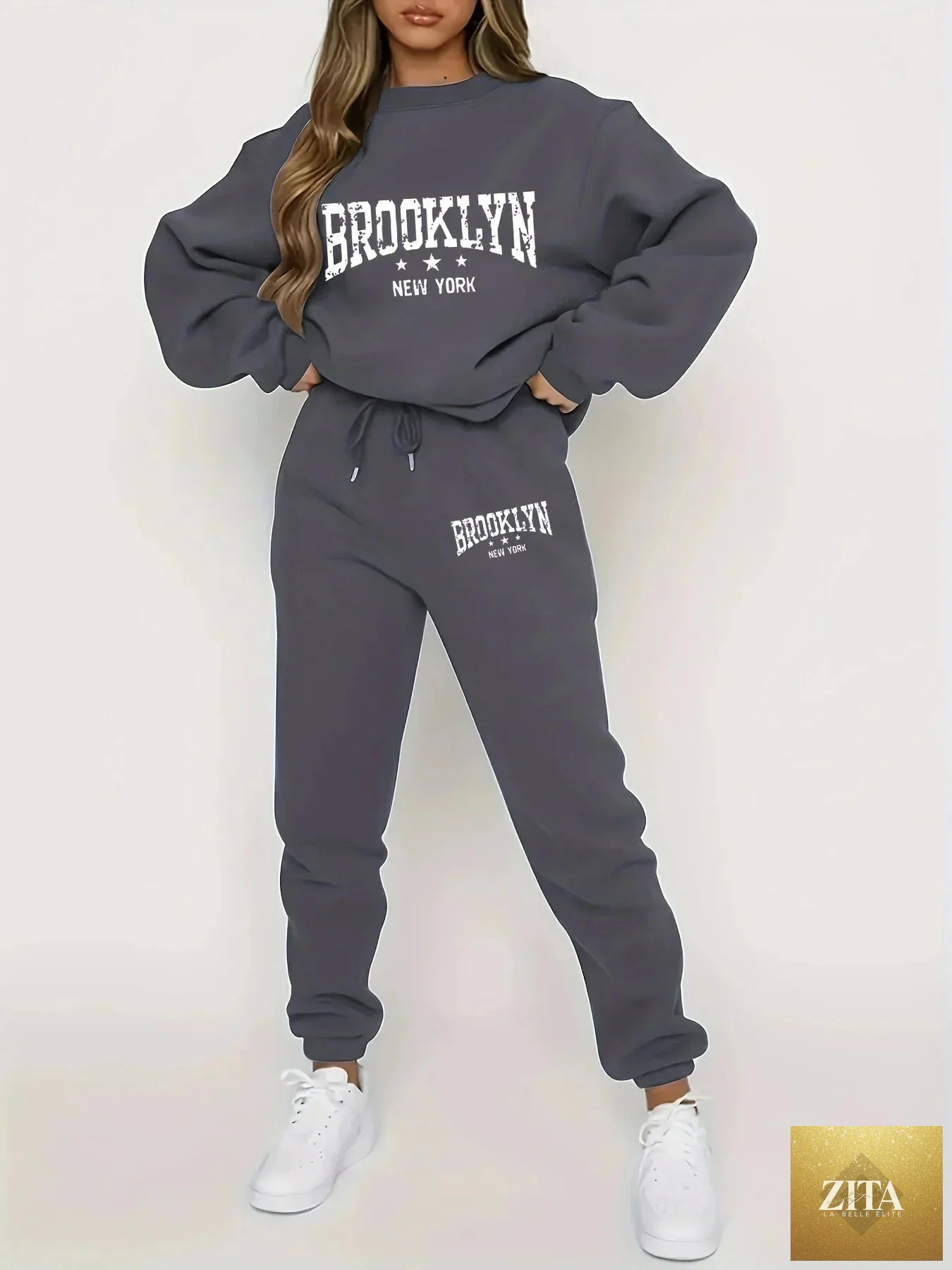 Women’s plush hoodie and pants sweater set by FitiqueFit, cozy winter tracksuit, soft fabric with hood and matching pants.