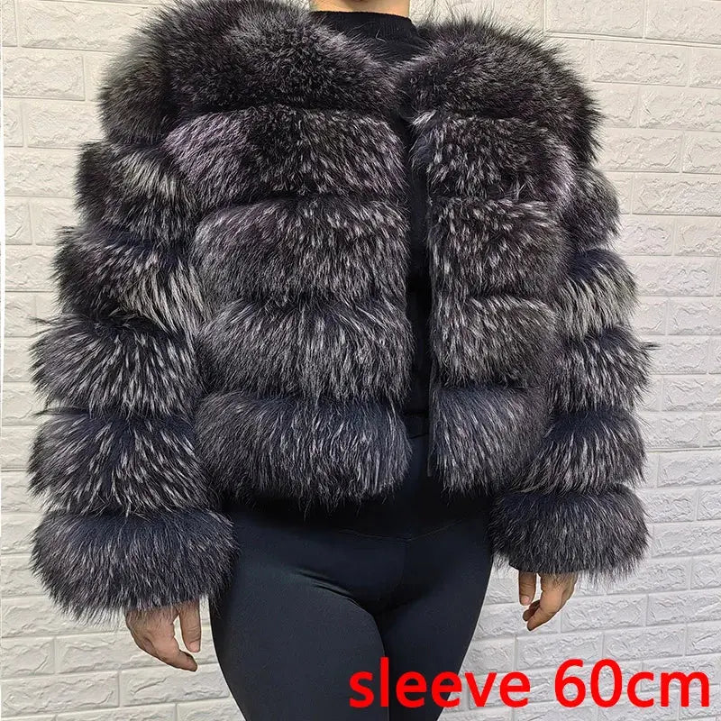 MAOMAOKONG Super Hot Winter Women Luxury Thick Real Raccoon Fur Coat Natural Fox Fur Jacket Plus Size Furry Jackets Female Vest ZITA LA BELLE ÉLITE