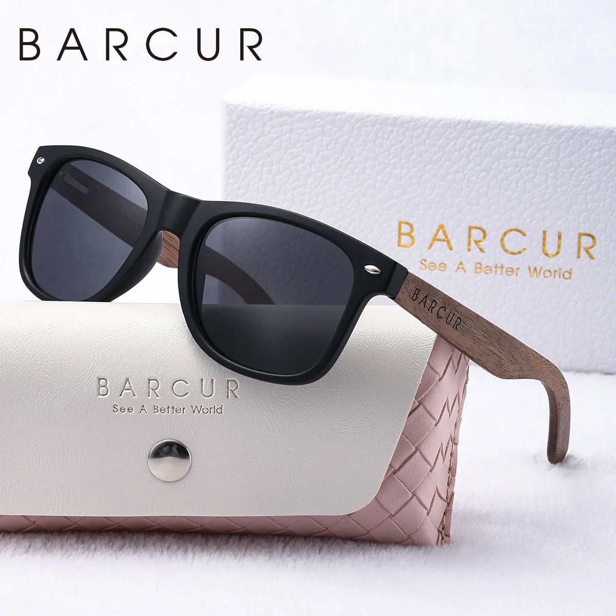 Stevvex BARCUR natural wood oval women's sunglasses with dark mirror lenses, wooden frame, and UVA/UVB protection for summer.