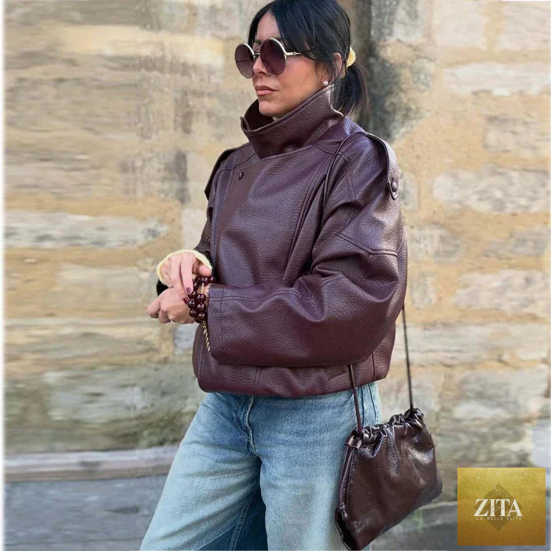MUJER Faux Leather Jackets for Women Oversize Women's Bomber Jacket Fashion Winter Womens Coats Outerwears Demi-season Jackets