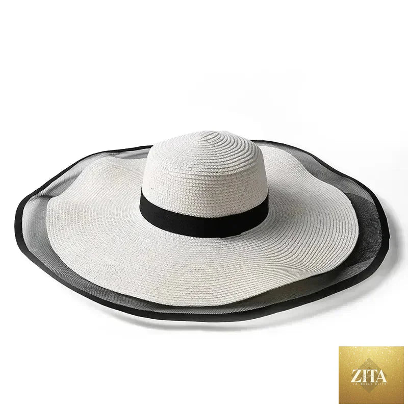 Women Sun Hat Big Eaves Waves Beach Cap Ladies Hat Big Brim Sun Visors UV Cut Bucket Panama Cap Foldable Straw Sunscreen Vintage