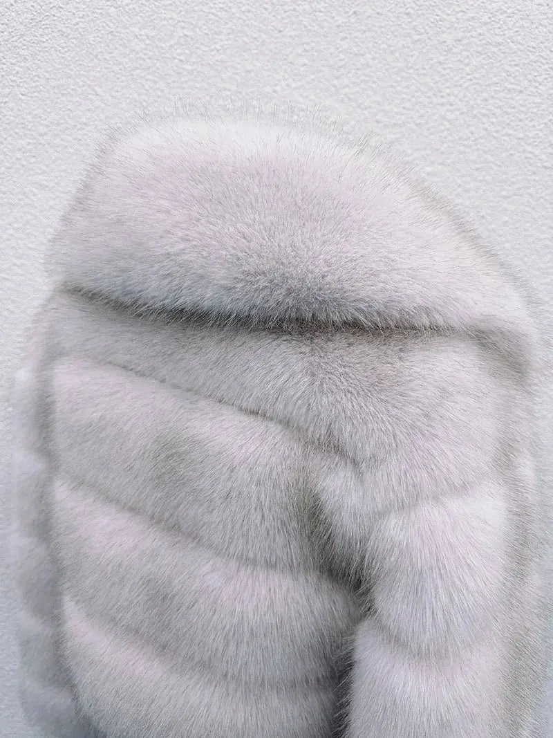 ZADORIN Luxury Big Collar Spliced Cropped Faux Fur Coat Woman Clothing Thicken Furry Faux Fur Jacket Winter Fur Coats Top Mujer ZITA LA BELLE ÉLITE