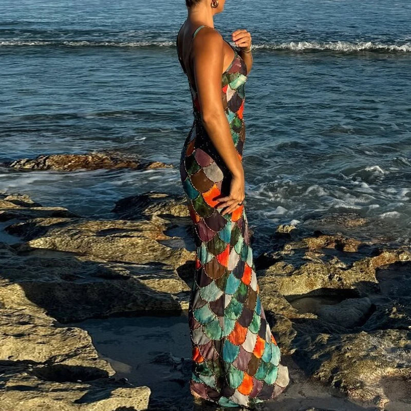 Elegant colorful backless halter bodycon dress by FLIPSTYLEZLLC, full-length evening dress with off-shoulder design for parties.
