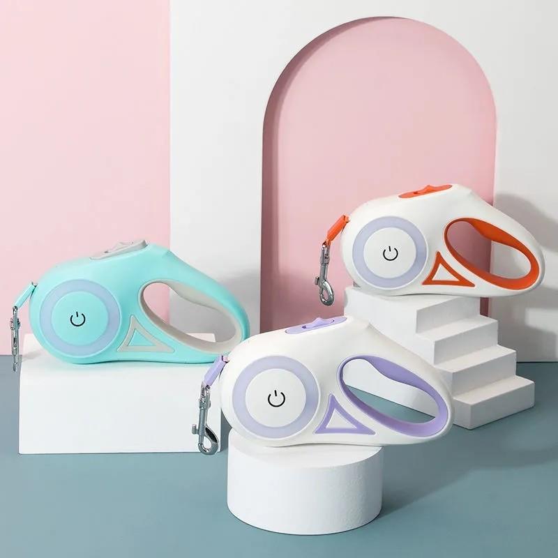 Automatic Retractable Lighting Dog Leash Yellow Pandora