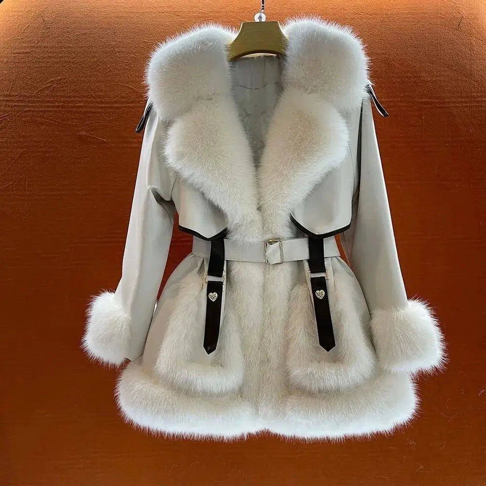 Ladies 2025 Winter Fake Fox Fur Coat Medium Long Sleeve Fluffy Teddy Jacket Women's New Warm Thicken Lined Luxury Casual Outwear ZITA LA BELLE ÉLITE