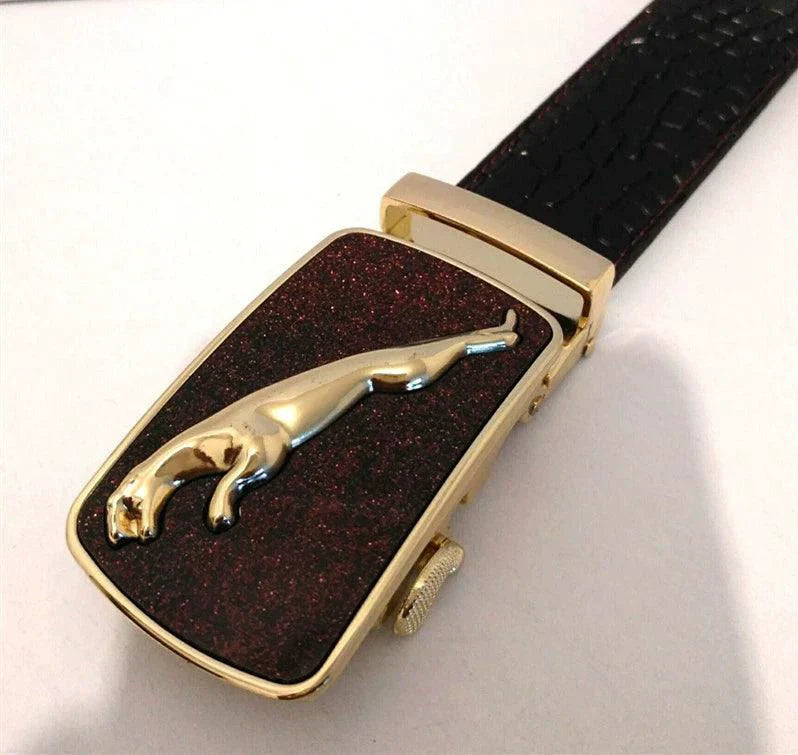 Men's Automatic Buckle Leather Belt - Leopard Sports Car Design