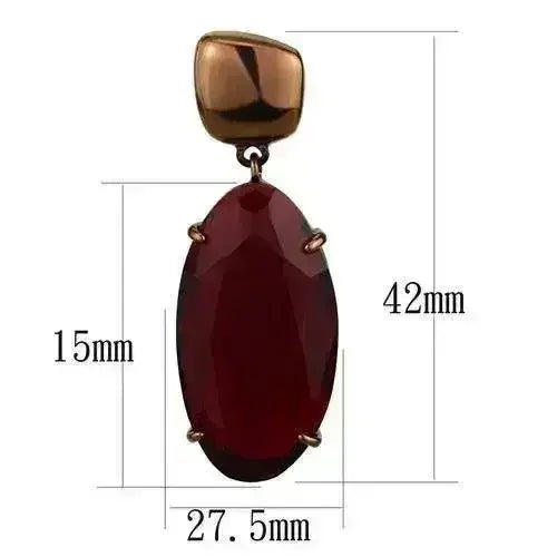 TK2818 IP Coffee Light Stainless Steel Earrings – Siam Glass Drop