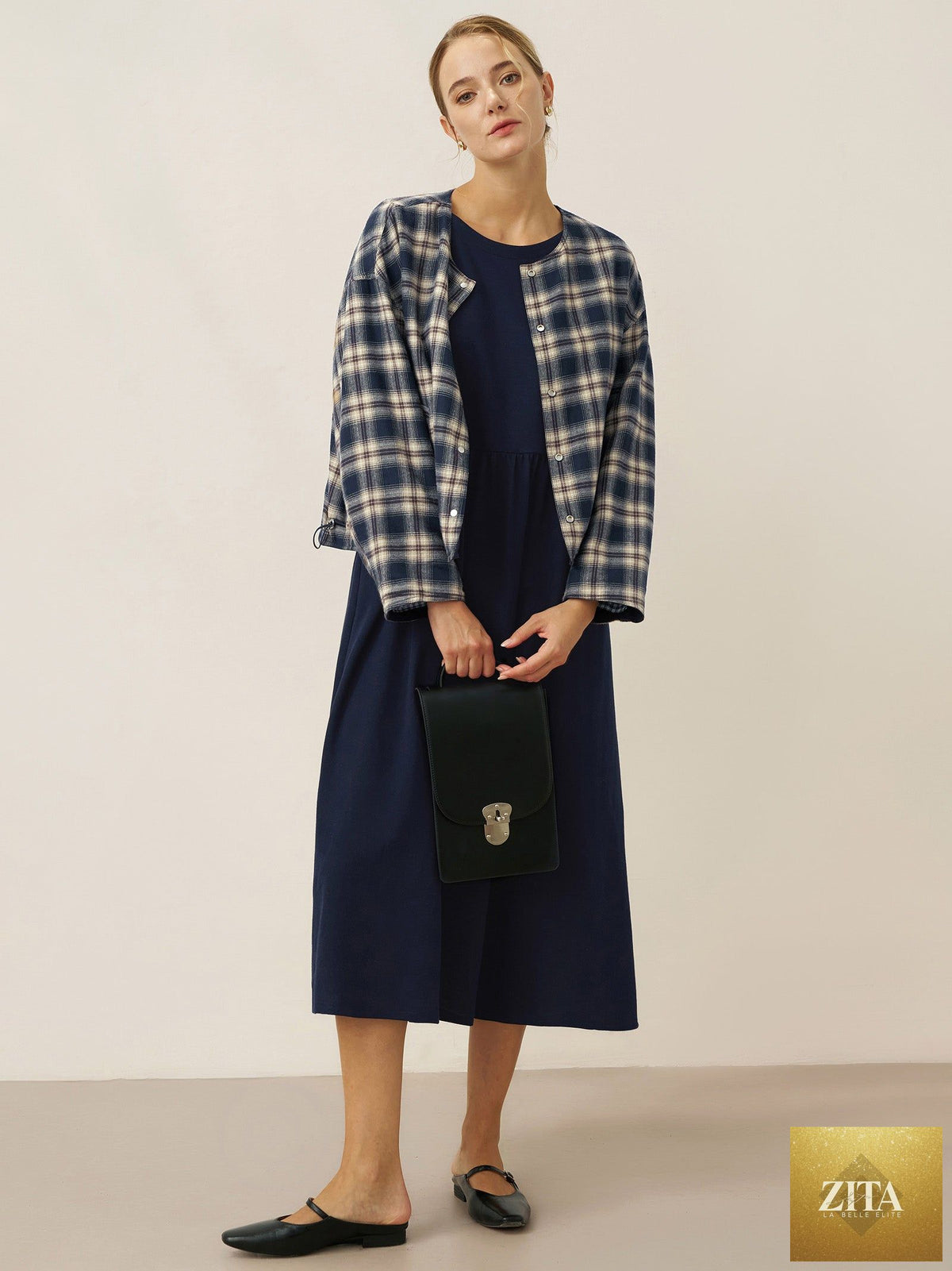 Tencel Linen Reversible Crew Neck Casual Jacket CHLOE