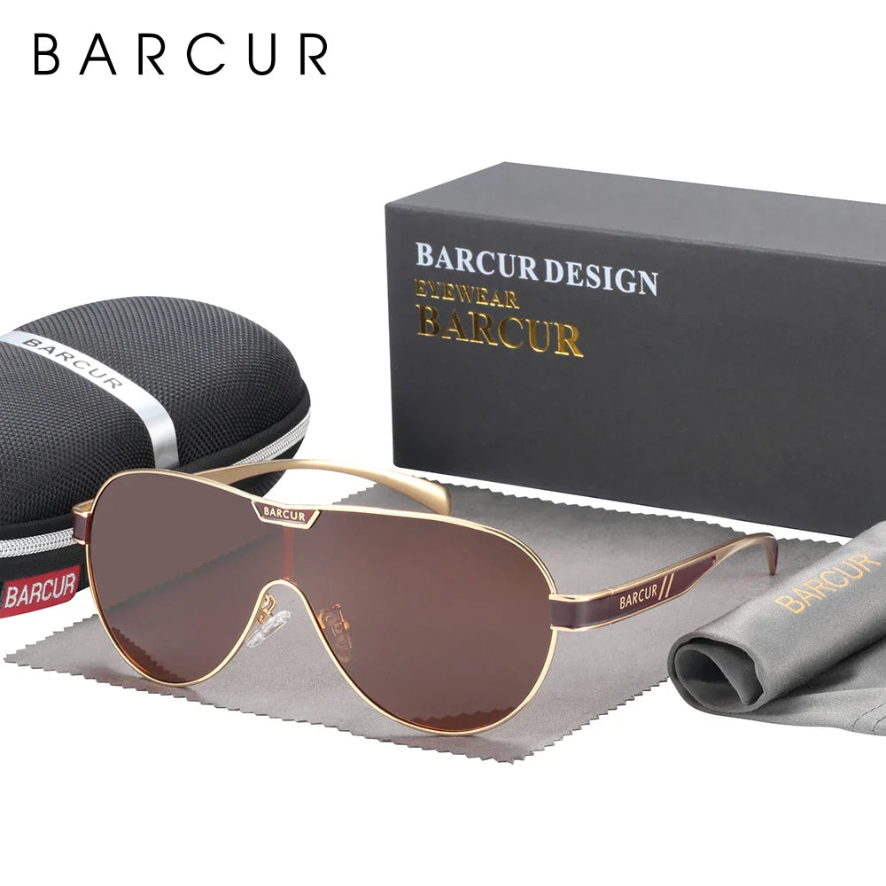 Stevvex BARCUR men's polarized sunglasses with stainless steel frame, UV400 protection, special-shaped design, accessory eyewear.