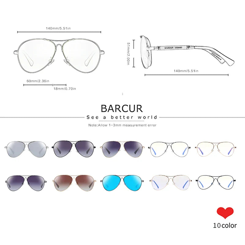 Stevvex BARCUR polarized pilot sunglasses for men with gradient mirror lenses, stainless steel frame, UV400 protection, stylish aviator design