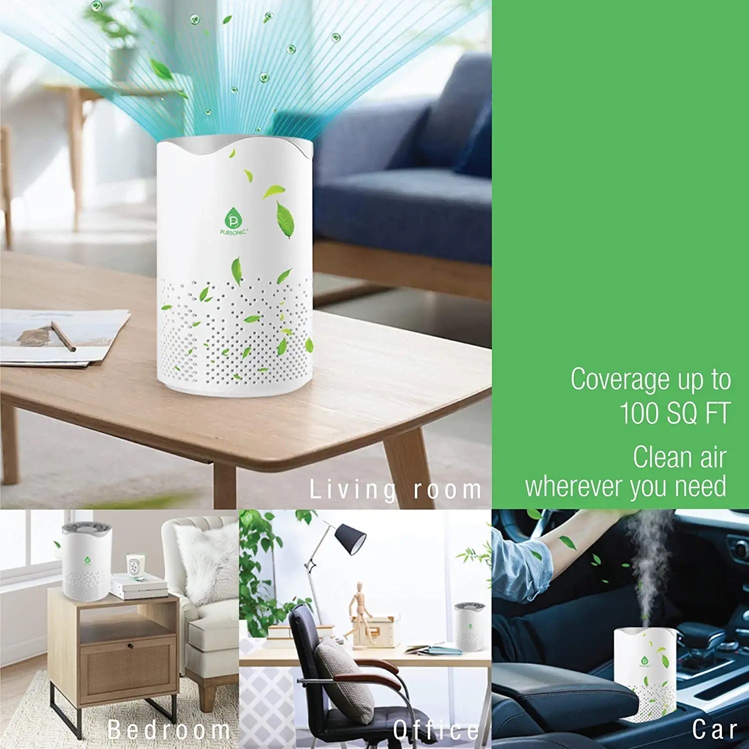 USB Powered True HEPA Air Purifier Blush Apollo