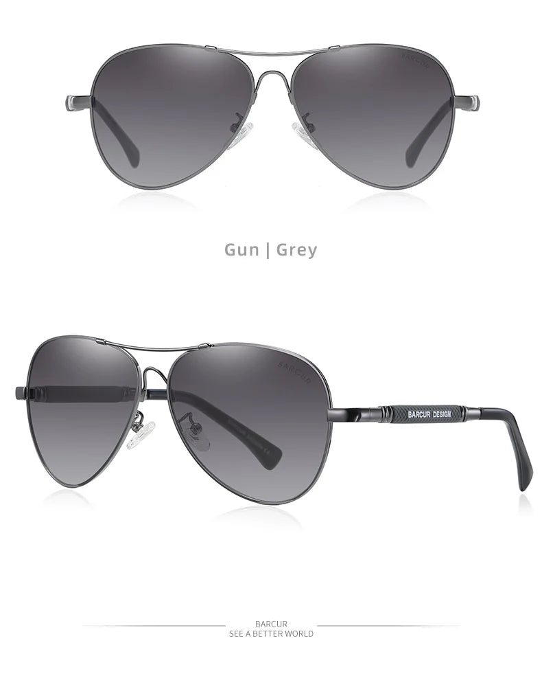 Stevvex BARCUR polarized pilot sunglasses for men with gradient mirror lenses, stainless steel frame, UV400 protection, ideal for outdoor activities