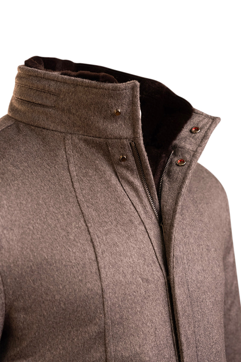 Kired by Kiton KONE Cashmere-Mink Fur Overcoat