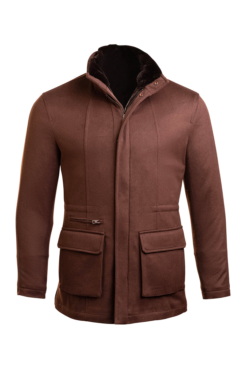 Kired by Kiton KONE Cashmere-Mink Fur Overcoat