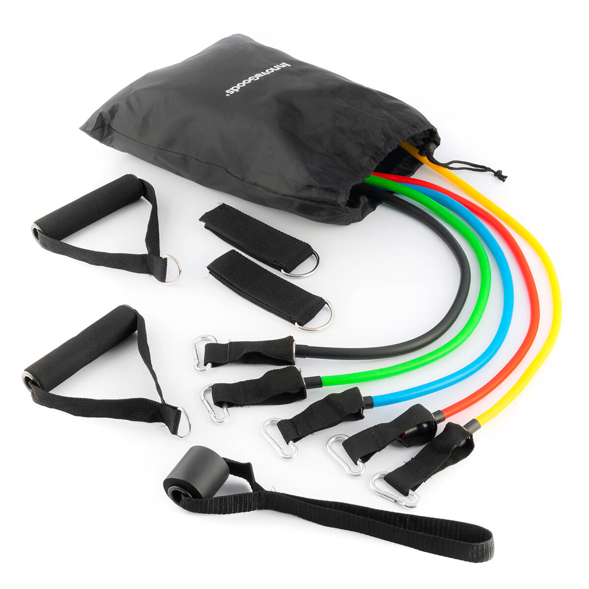 Set of Resistance Bands with Accessories and Exercise Guide Rebainer Bigbuy