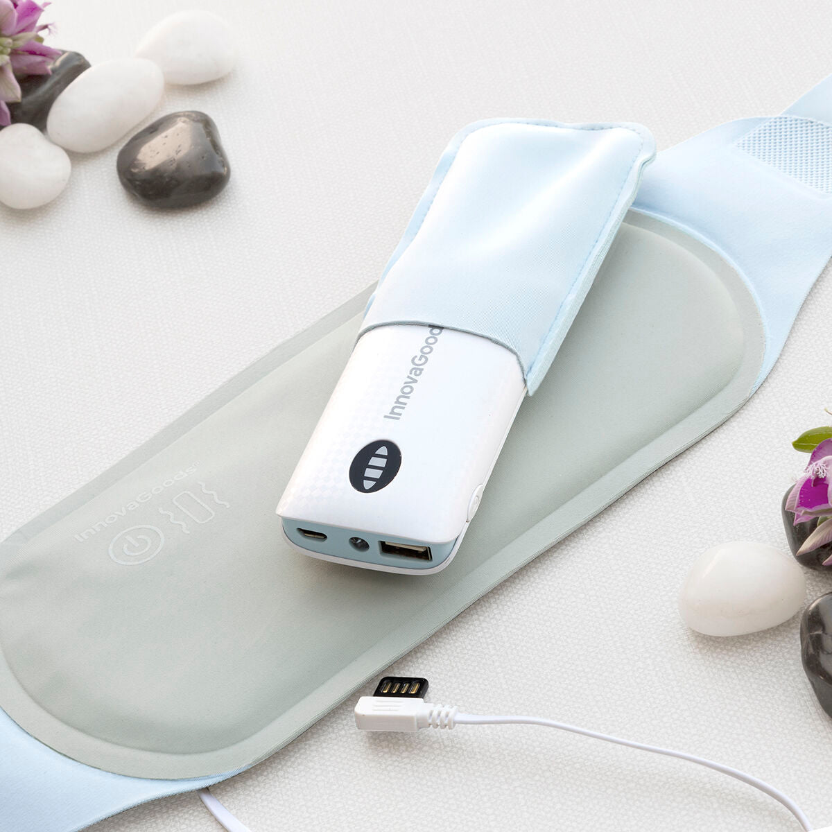 Rechargeable Wireless Massage and Heat Belt Beldisse InnovaGoods Bigbuy