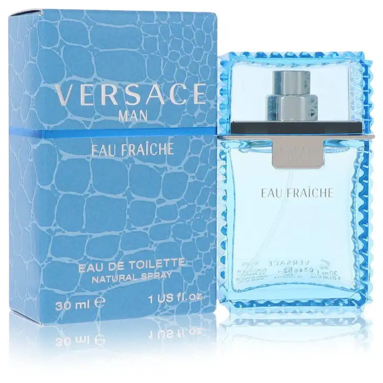 Versace Man Eau Fraiche cologne for men, featuring a sleek bottle design by Gamer Scents.