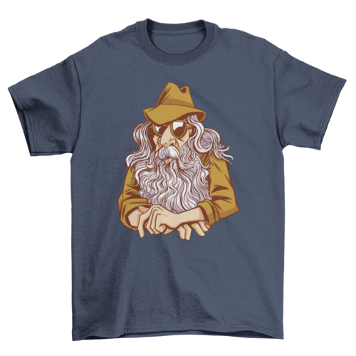 Old man with beard and glasses t-shirt Turquoise Theseus
