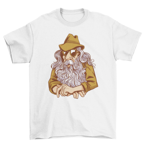 Old man with beard and glasses t-shirt Turquoise Theseus