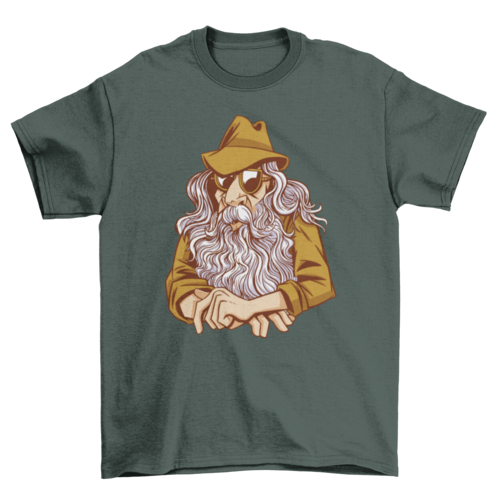 Old man with beard and glasses t-shirt Turquoise Theseus