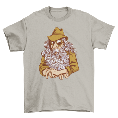Old man with beard and glasses t-shirt Turquoise Theseus