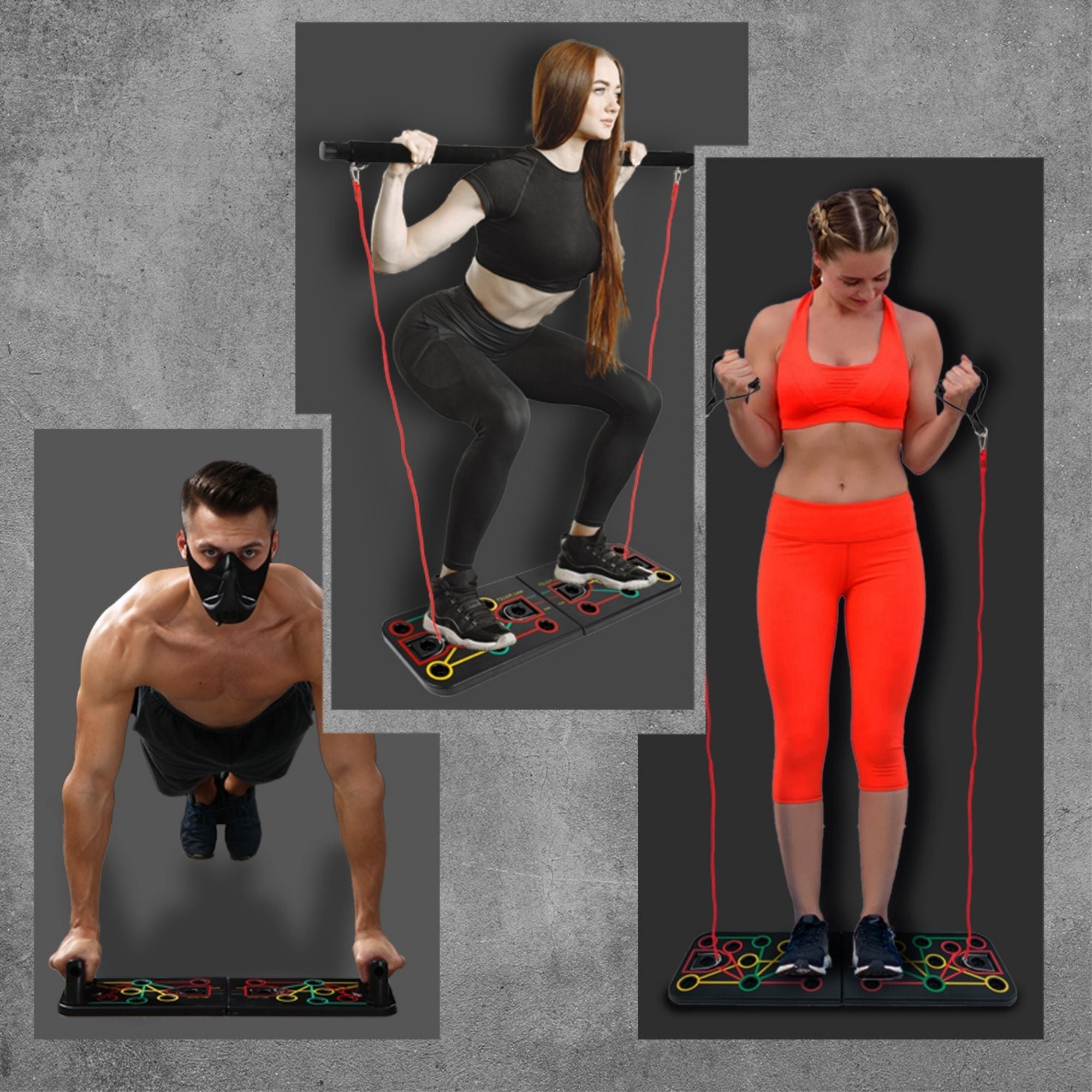 9 in 1 Push Up Rack Board System Fitness Workout Train Gym Exercise Copper Hecuba