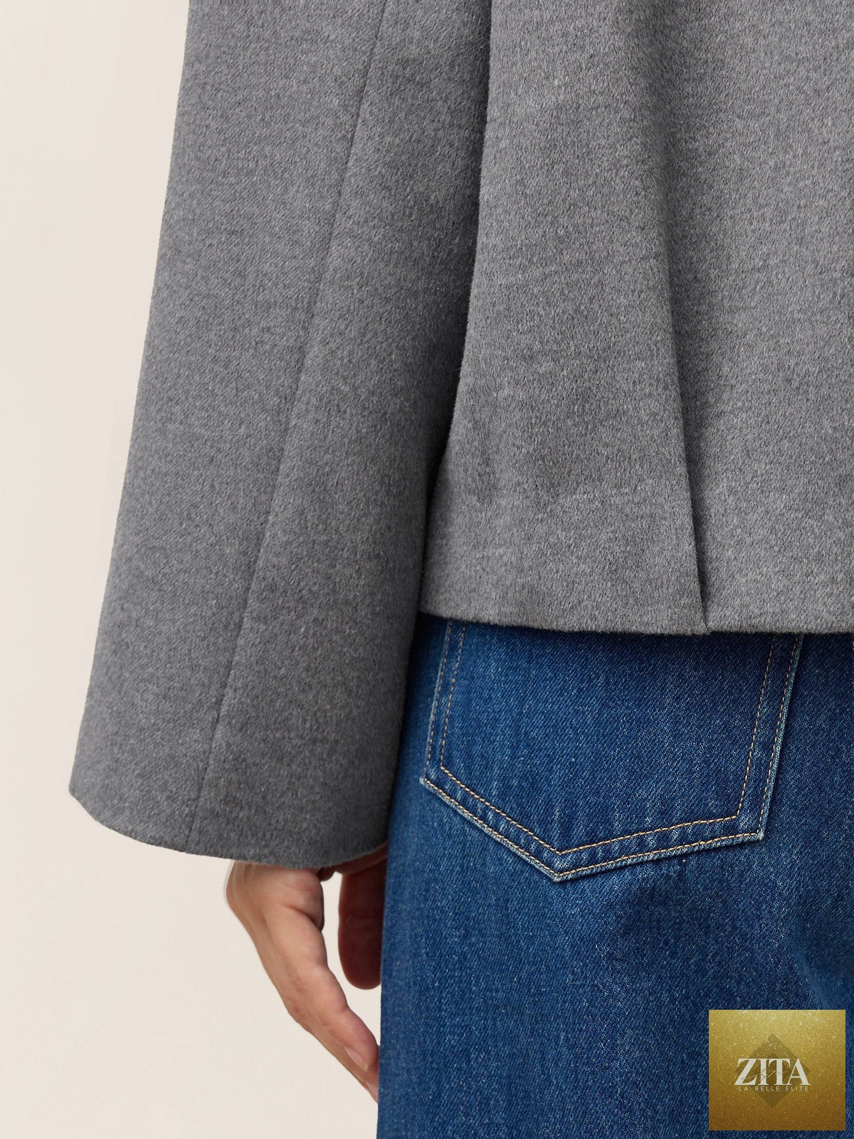 Wool Modular Scarf Collar Jacket MARIELA