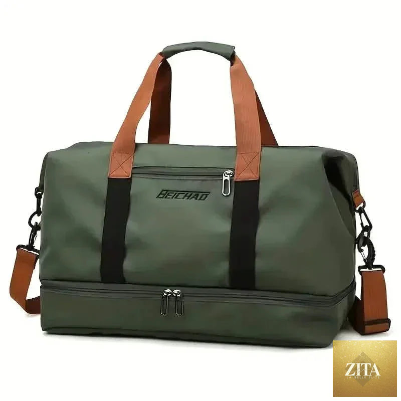 Nylon Duffel Bag for Travel – Large Capacity, Foldable, Shoe Compartment – Men & Women