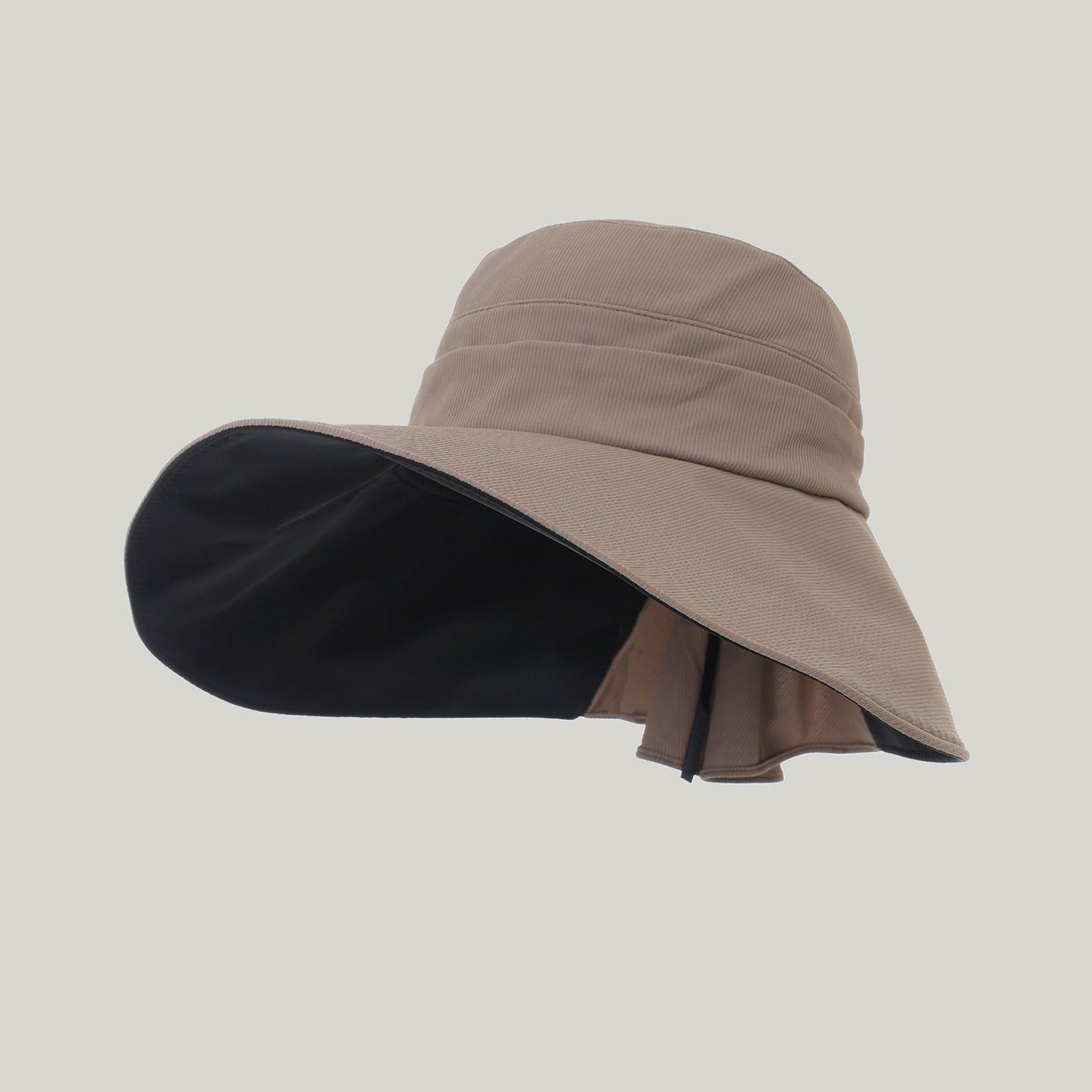Women's wide-brim striped sun hat by FitiqueFit, lightweight outdoor hat with UV protection for sunny days.