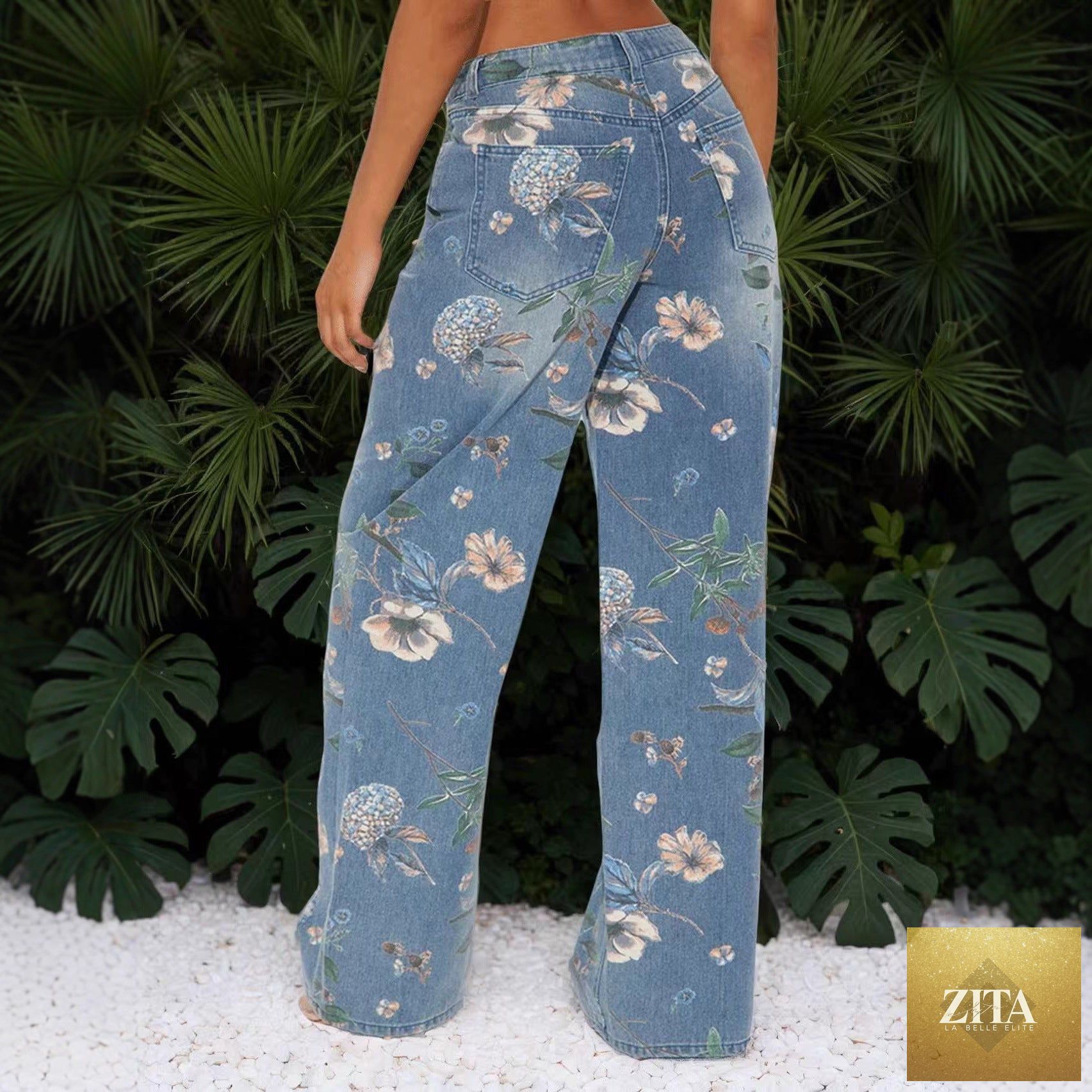 High-waisted Loose-fitting Wide-leg Floor-length Pants