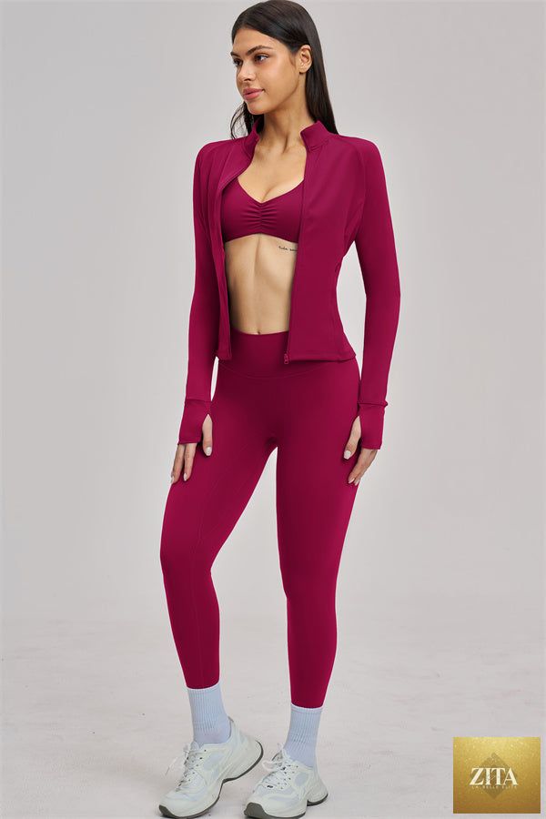 The Swoon Jacket Sports Bra Leggings 3-Piece Set