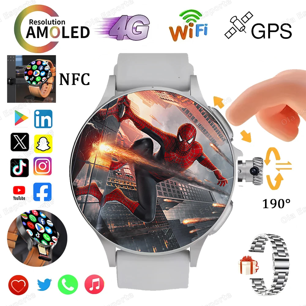 Sim Card NFC Smart Watch GPS Tracker 5G/WIFI BT Call 800W Camera 1.95Inch Payment Heart Rate Fitness Sport 1000Mah Smartwatch Me